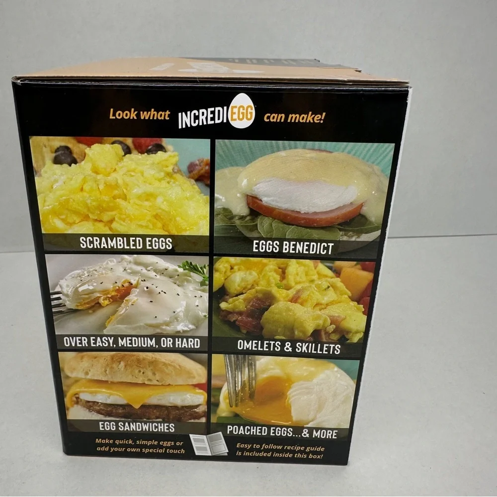 IncrediEgg Microwave Egg Cooker Build-in Shell Cracker & Egg York Separator NEW